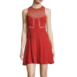 A.L.C. Elin Crochet Paneled Mesh Silk Mini Dress